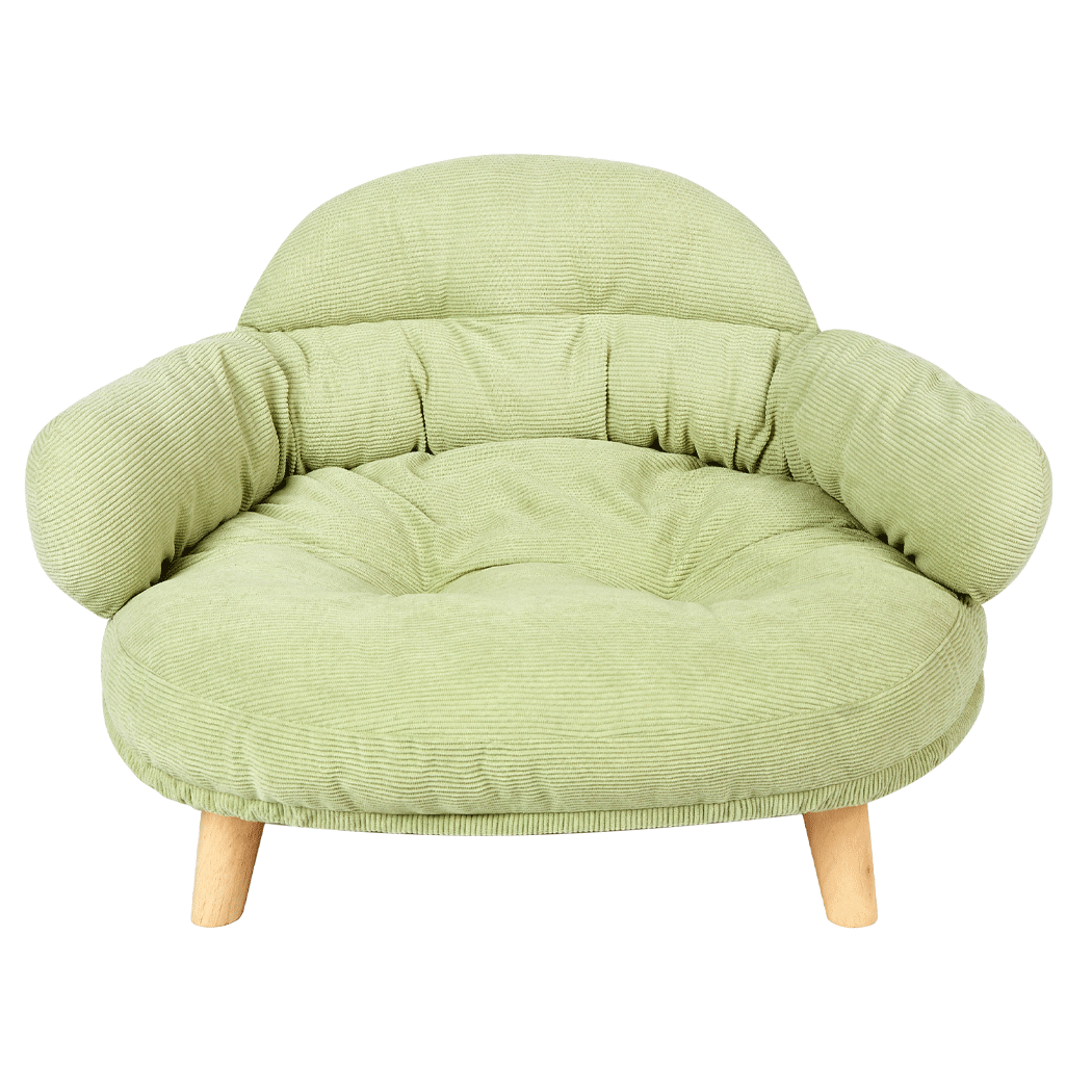 Plush Elevated Pet Sofa Bed - Green-0