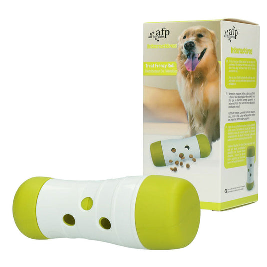 Dog Treat Frenzy Roll - Interactive Dispenser Feeder Toy All For Paws Pet-0