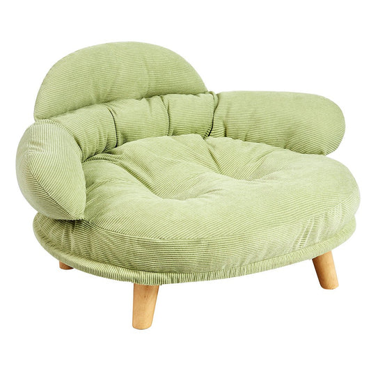Plush Elevated Pet Sofa Bed - Green-1