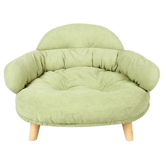 Plush Elevated Pet Sofa Bed - Green-0